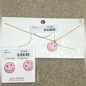 Smiley Necklace and Earrings